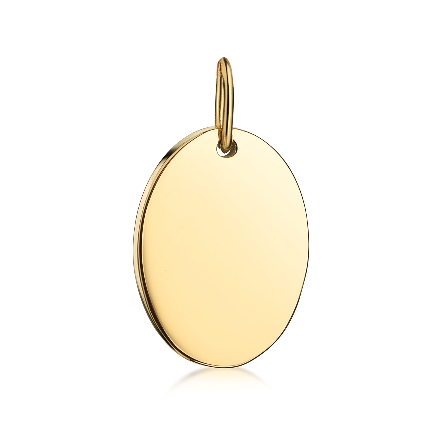 Gold Charm Oval mit Schrift individualisiert